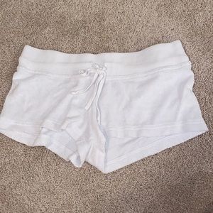 White hard tail terry cloth shorts